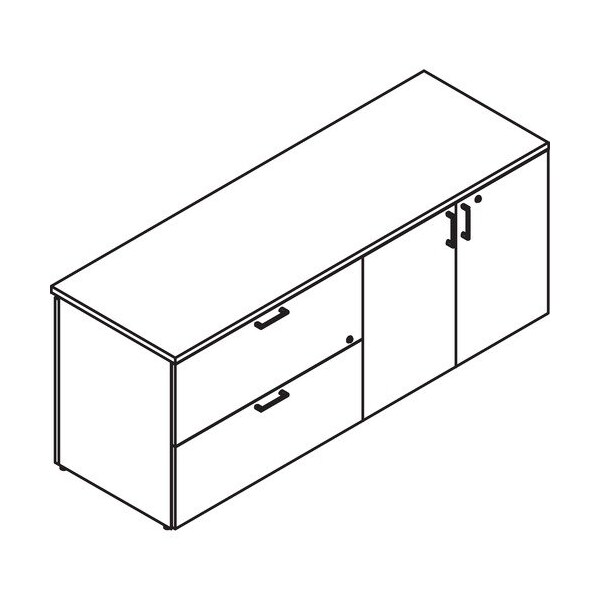 Groupe Lacasse File/Bookcase Credenza, 72inWx20inDx29inH, Niagara LAS31NELF2072BA - main